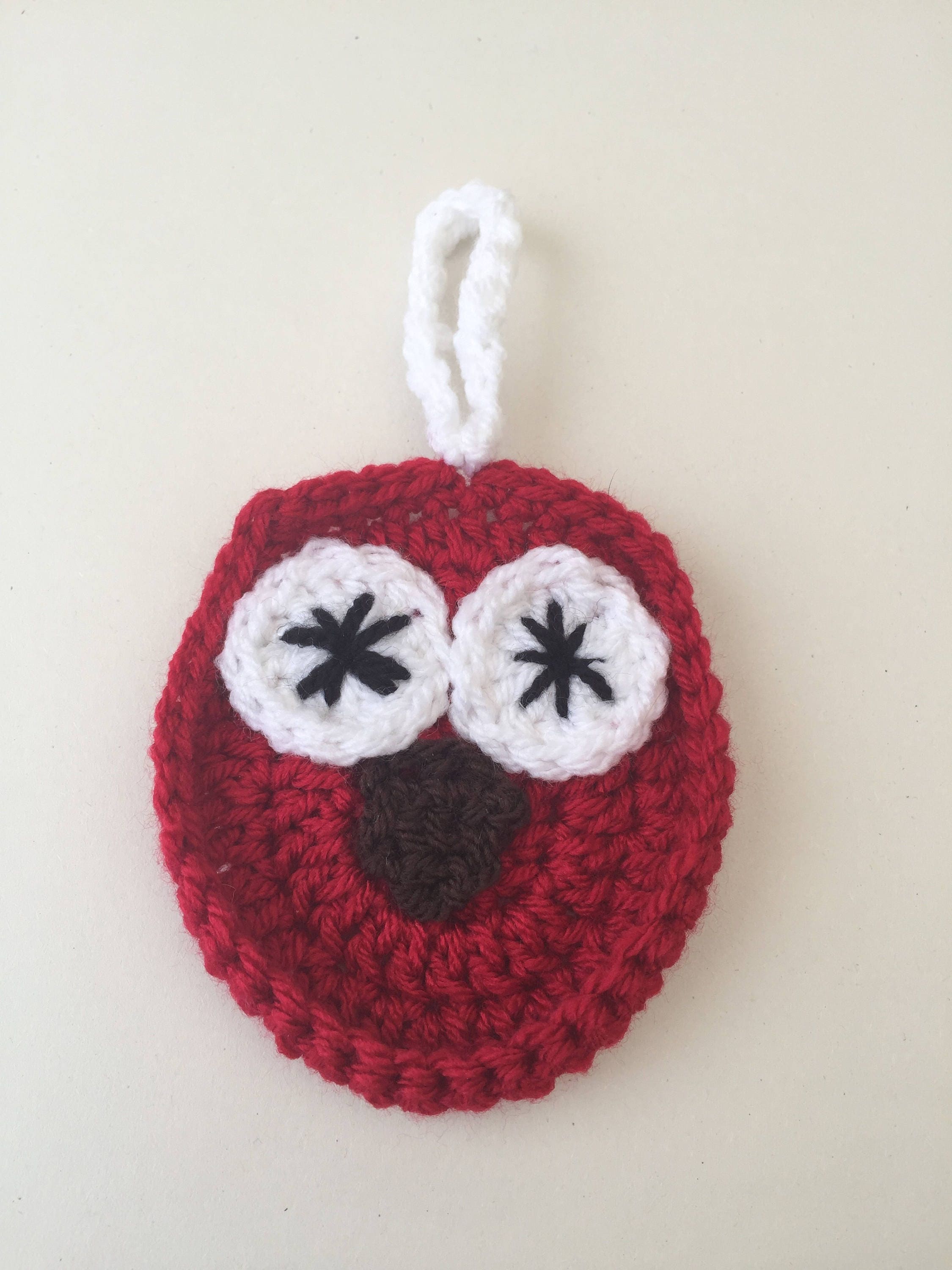 Owl Decoration, Hanging Owl, Crochet Owl, Christmas Owl, Holiday Owl, Hanging Owl Decoration, Custom