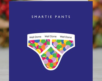 Funny Well Done Card: Smartie Pants Congratulations Card