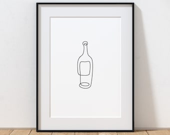 Personalised Fine Wine Print, Wine Art Print, Wine Gift, Home Decor, Bar Art