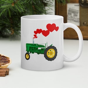 I am so &#39;A-Tractored&#39; To You, white, glossy, ceramic tractor mug, 10oz or 15 oz available