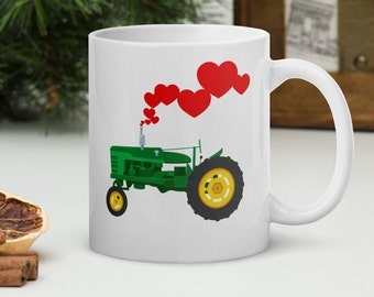 I am so 'A-Tractored' To You, white, glossy, ceramic tractor mug, 10oz or 15 oz available