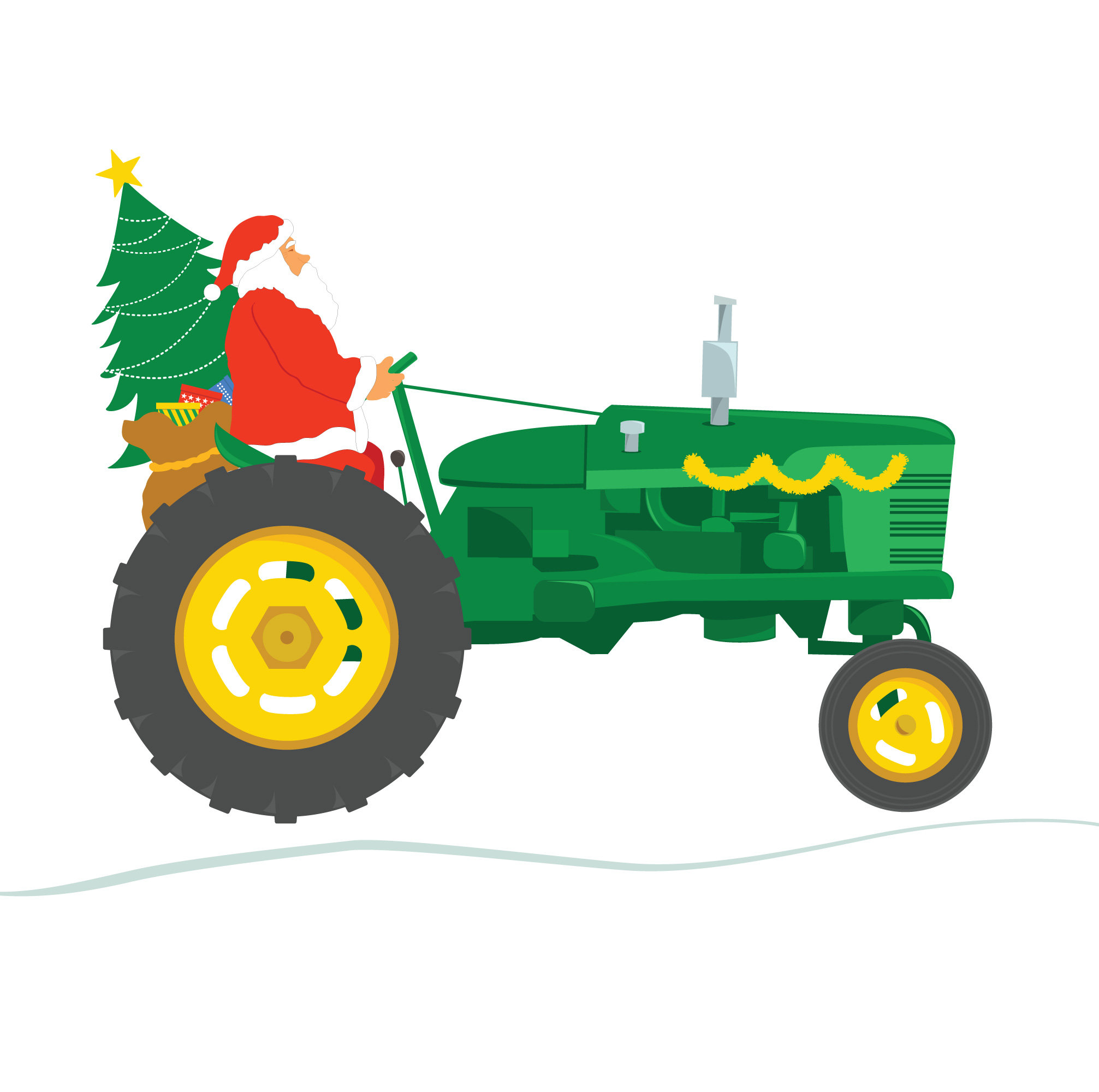 Farmer Christmas is Coming to Town Tractor Christmas Card Etsy UK