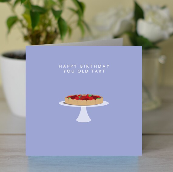 Happy Birthday U Oude Kaart Oude Taart Kaart Volwassen Card Etsy