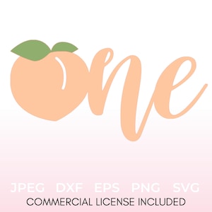 Peach One SVG One Sweet Peach Cake Topper SVG Süß wie ein Pfirsich PNG One Peach 1. Geburtstag Kuchen Dekoration Baby Mädchen Erster Geburtstag Party