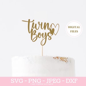 Twin Boys Twin Baby Shower Género Revelar Pastel Topper SVG