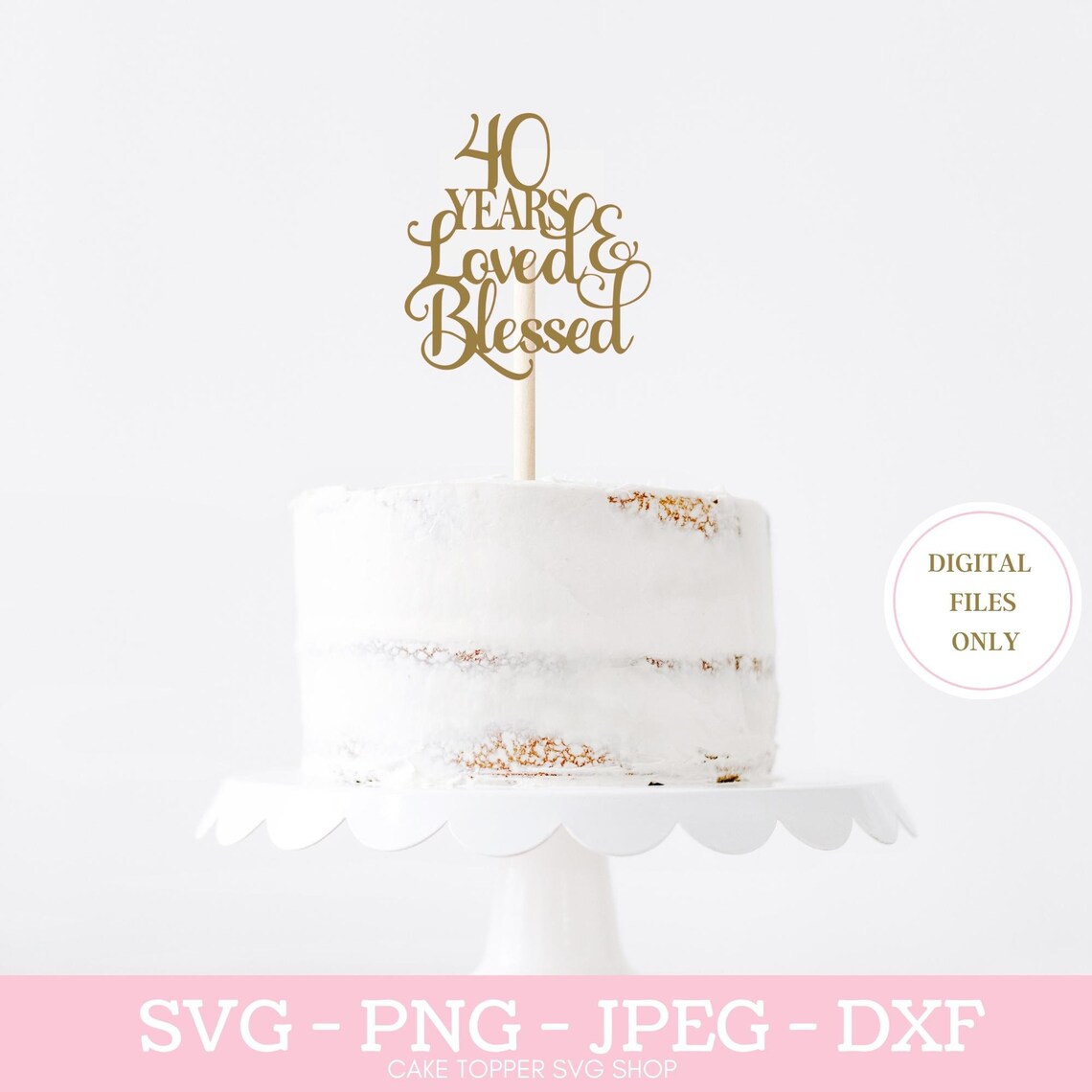 40 Years Loved and Blessed SVG PNG DXF 40th Birthday Cake - Etsy