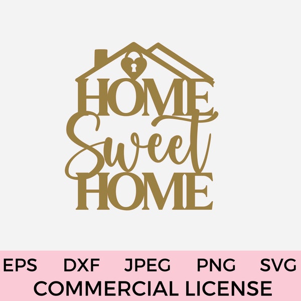 Home Sweet Home SVG New Home Cake Topper SVG House Warming Party Cake Decoratie Home Sweet Home Cake Topper New Home Party Welcome Sign