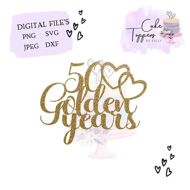 Download 50 Golden Years SVG. 50th Wedding Anniversary Cutfile | Etsy