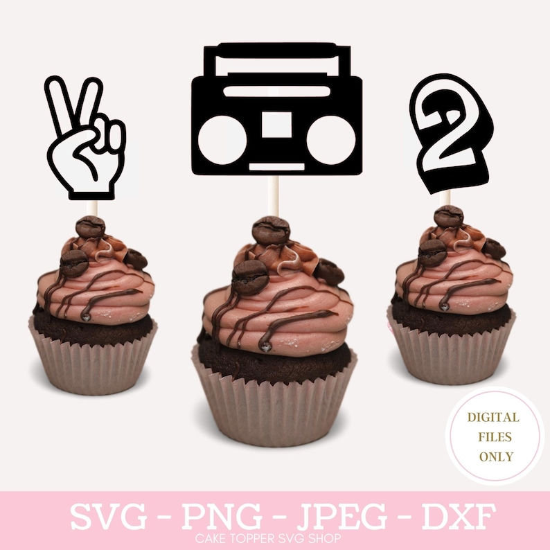 Two Legit Cupcake Toppers SVG Cut File 2nd Birthday Hip Etsy