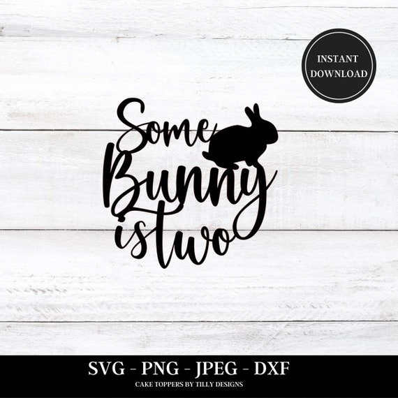 Some Bunny is Two Cake Topper SVG Bunny 2nd Birthday Cake | Etsy