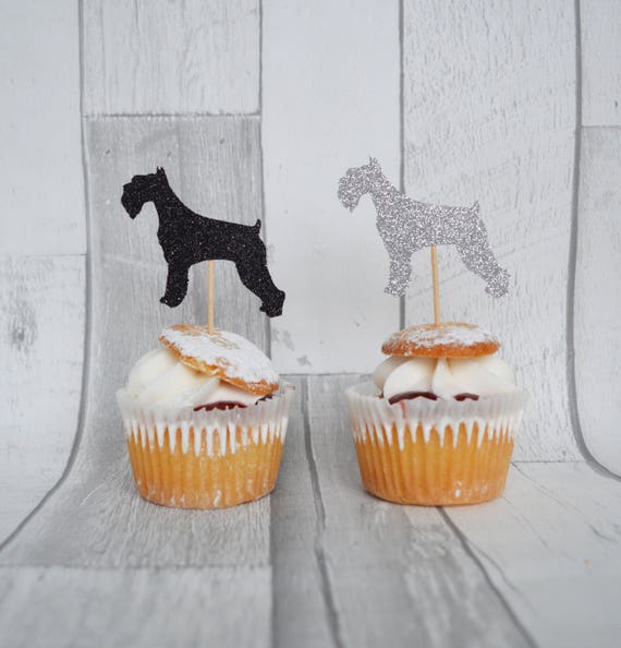 Miniature Schnauzer Cupcake Toppers Dog Cupcake Topper Dog Etsy