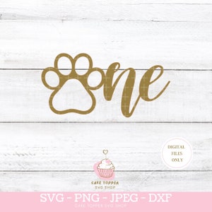Hond Paw One SVG Cake Topper SVG hond 1e verjaardagstaart