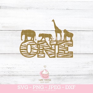 Un Safari Cake Topper SVG 1er anniversaire Jungle Cake Topper SVG