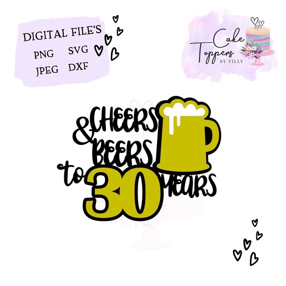 Download Digital Download 30th Wedding Anniversary Svg Cut Files 30th Birthday Cheers To 30 Drawing Illustration Art Collectibles Vadel Com