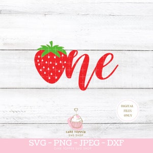 Eine Erdbeere Cake Topper SVG 1st Birthday Cake Topper Layered SVG