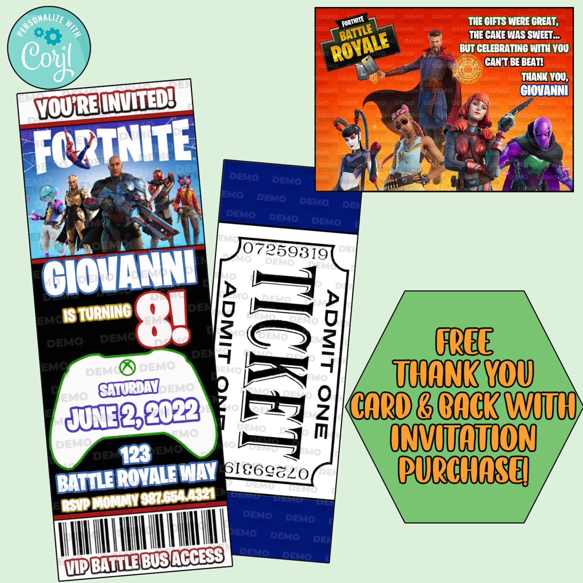 Fornite Invitations - Etsy
