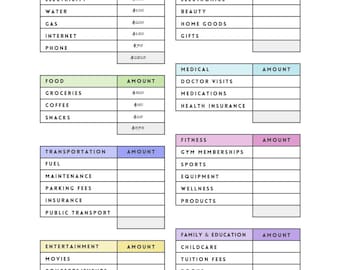 Colorful Budget Planner Printable | Monthly & Weekly Expense Tracker | Financial Planner | Instant Download