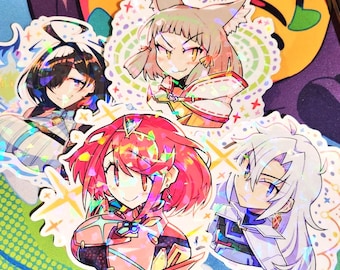 Colorful Stickers Large Anime Holographic Xenoblade Sparkly Nia Pyra A Xenoblade Chronicles XC2 Future Redeemed Homura A