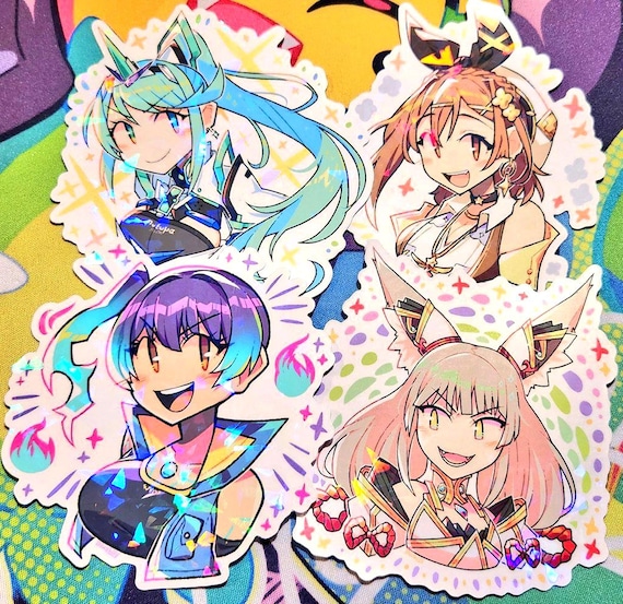 Colorful Stickers Holographic Xenoblade Sparkly Pneuma Sena Nia Xenoblade Chronicles 3 XC3 XC2 Robot Anime Large Sticker Decal