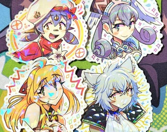 Colorful Stickers Large Xenoblade Chronicles Fiora Melia Poppi Nael Future Redeemed Xenoblade 3 Holographic Anime Decal XC3
