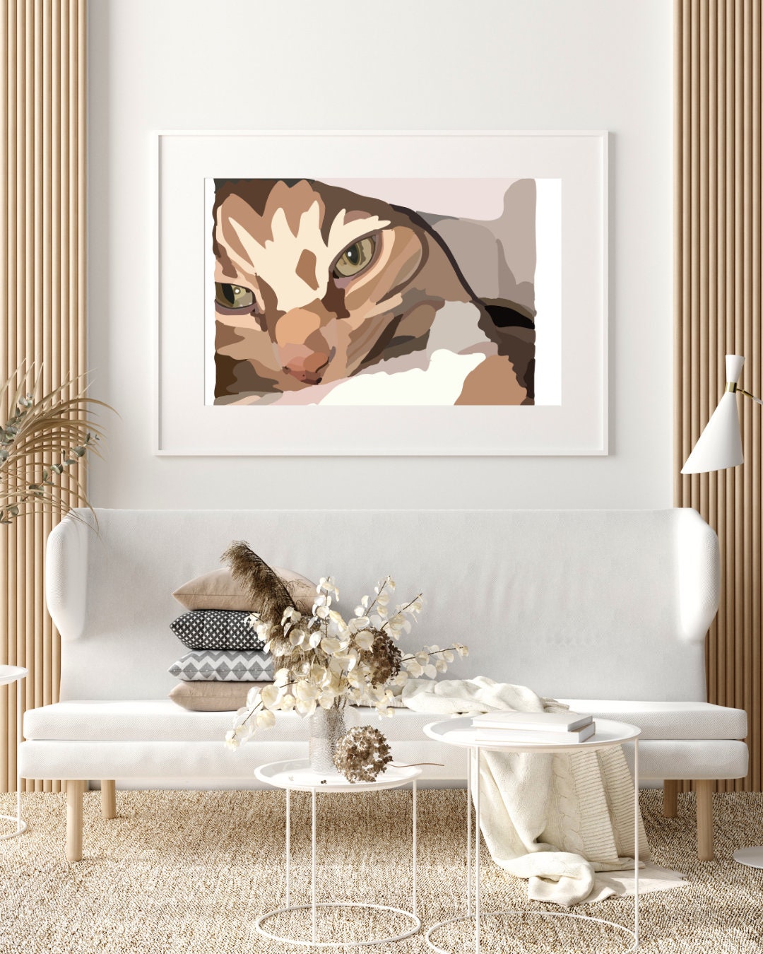 Riggins Cat Art Print | Color Block Pet Portrait (digital Download) - Etsy