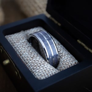 Tungsten ring, Amethyst ring, Amethyst tungsten ring, Double Channel Ring, Mens wedding band, Womens wedding band, Men&#39;s Ring, Women&#39;s Ring