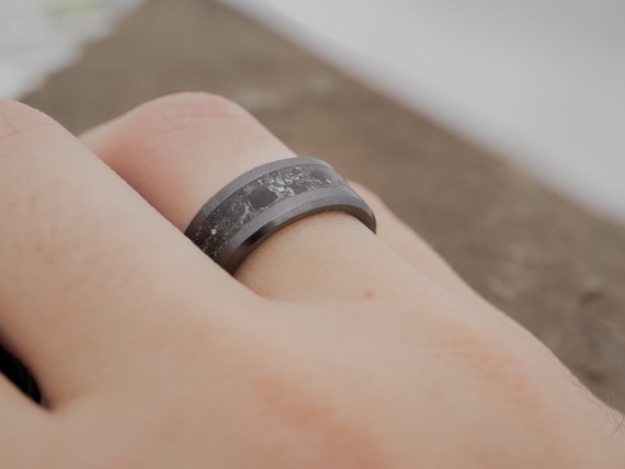 Black ceramic obsidian ring Black ceramic ring Obsidian ring Black wedding band Anniversary ring Men s ring Men s wedding band