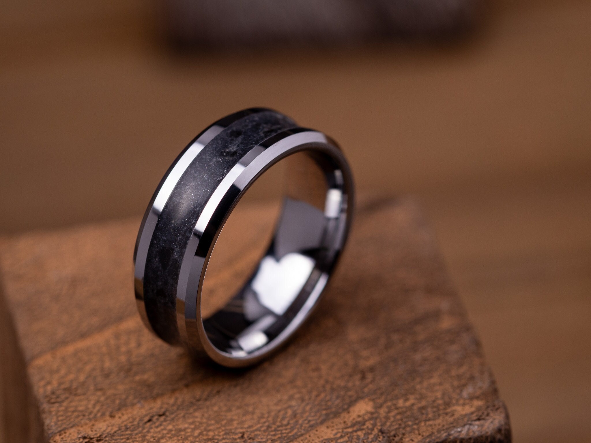 Obsidian Ring, Tungsten Ring, Tungsten Obsidian Ring, Wedding Band, Anniversary Ring, Men's ring, Men's Wedding Band, Unisex Ring