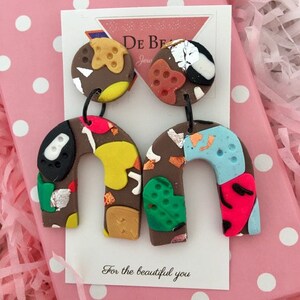 Polymer Clay Earrings, Clay Earrings, Statement Earrings, Party Earrings, Flower Earrings, Garden Earrings, Spring, Flowers