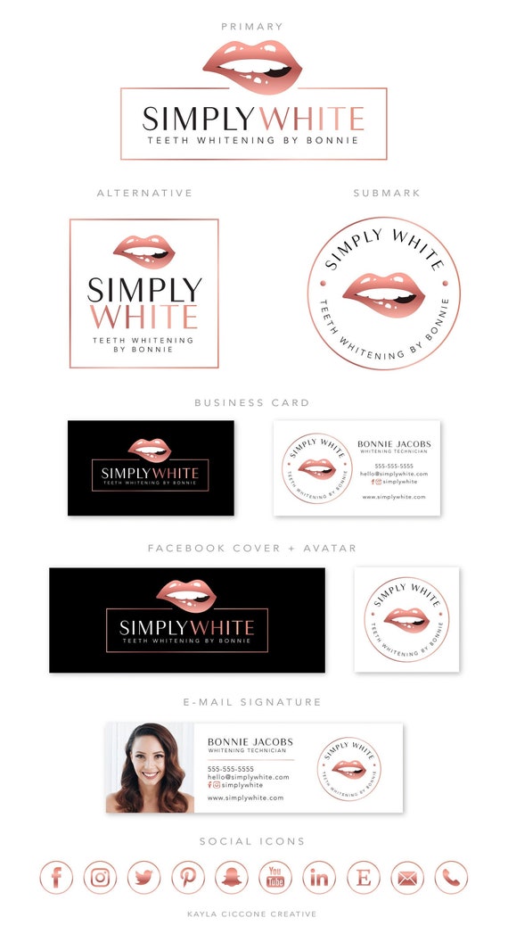 pic Zoom Whitening Logo Png teeth whitening logo lips logo dental logo branding kit tooth premade logo dentist branding package