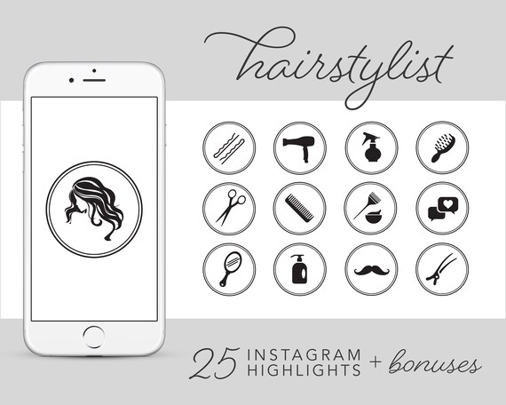 Hairstylist Instagram Story Highlights Icons Black Beauty Etsy