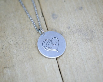 Mother and Child Necklace, Charm Necklace, Simple Necklace, Motherhood Necklace, Gift for Mom, Small Necklace