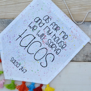 Tacos Canvas Banner, Colorful Decor, Funny Decor, Canvas Hanging Banner, Canvas Flag, OOAK, Fabric Wall Hanging, Wall Flag, Dorm Decor
