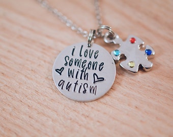 Autism Necklace, Awareness Jewelry, Autism Awareness, Puzzle Necklace, Gift for Her, Autism Mom, Charm Necklace, Autism Jewelry