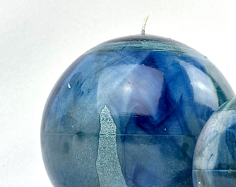 Vela esférica Ocean Calypso - Vela artesanal/hecha a mano, natural, de combustión brillante, de combustión limpia, perfumada, cera de palma, esfera