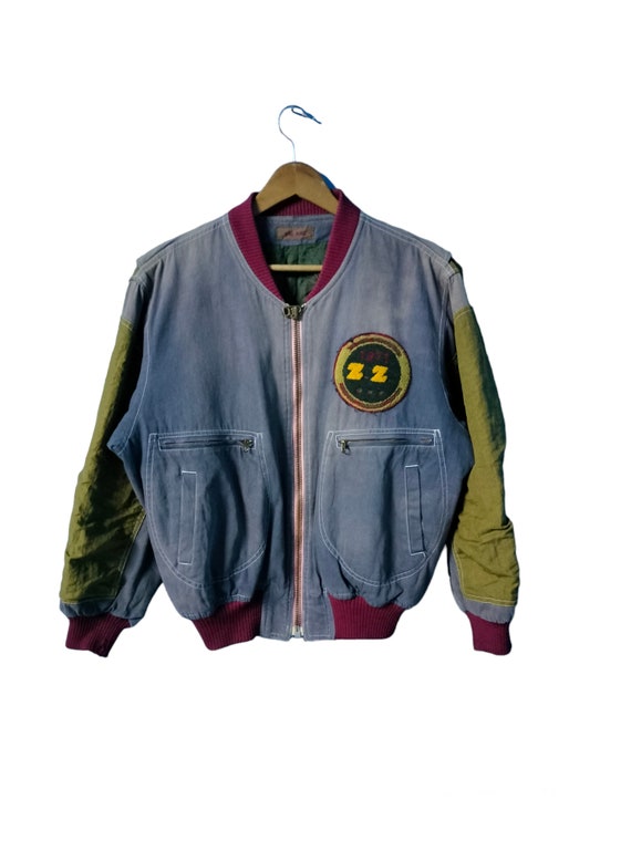 Rare!! Vintage Faded ZIG ZAG Japanese Brand Bomber Jacket - Etsy