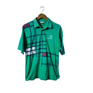 vintage SERGIO TACCHINI-poloshirt uit de jaren 90 gemaakt in Italië, maat m