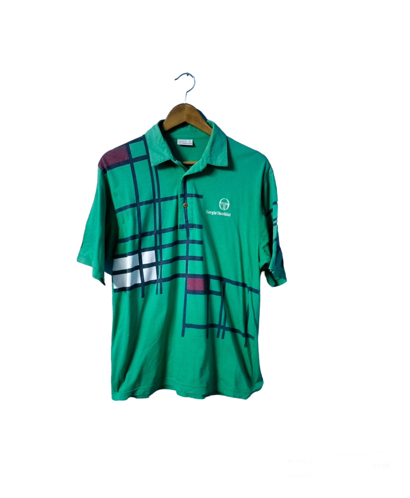 ウェア 90s sergio tacchini sampras polo shirt L Vintage 90s Sergio Tacchini Pete Sampras Tennis Polo Shirt