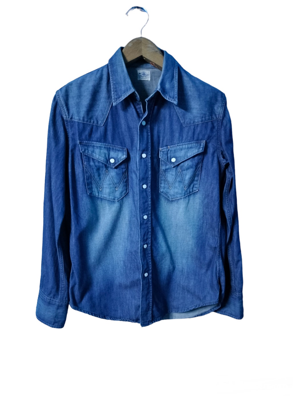 Rare!! Vintage WRANGLER BLUE BELL Reproduction Snap Button Shirt