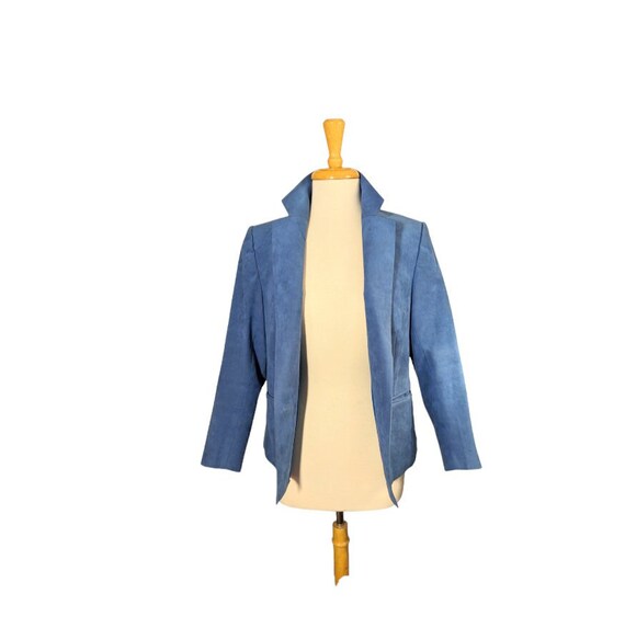 Blue suede blazer hotsell