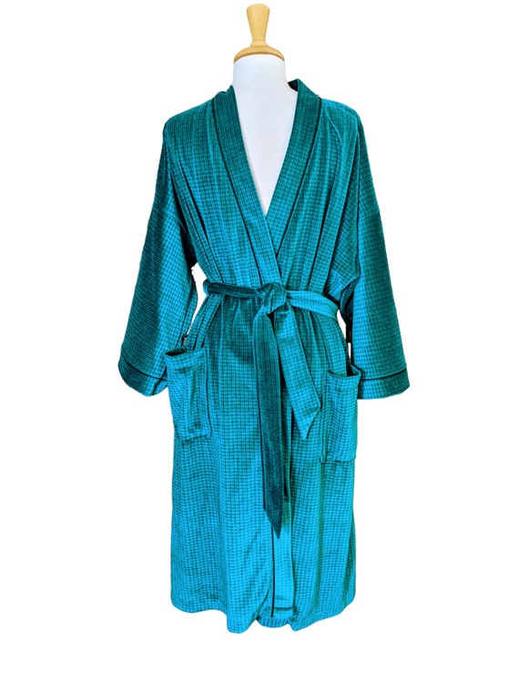 80s new CHRISTIAN DIOR Mens ROBE L unworn Bathrobe Te… Gem