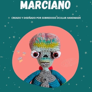 Martian crochet pattern, Martian amigurumi, extraterrestrial crochet pattern, alien crochet