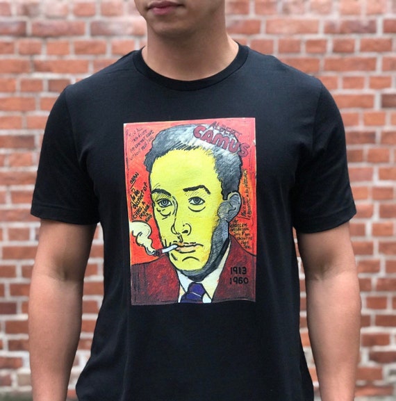 Cusco krænkelse Editor Albert Camus T-shirt Portrait Painting - Etsy