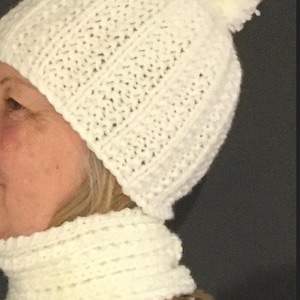 Chunky Knitting Pattern for Hat and Tube Scarf - Instant Download