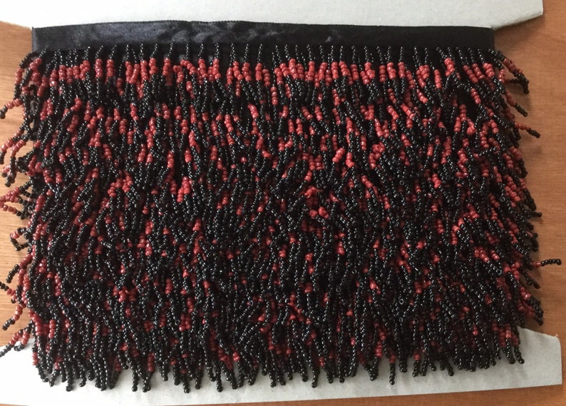 Red and Black Acrylic Beaded Fringe/trim 10 Yards Etsy
