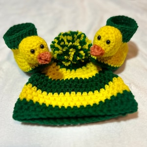 Oregon Duck Hat & Bootie Set