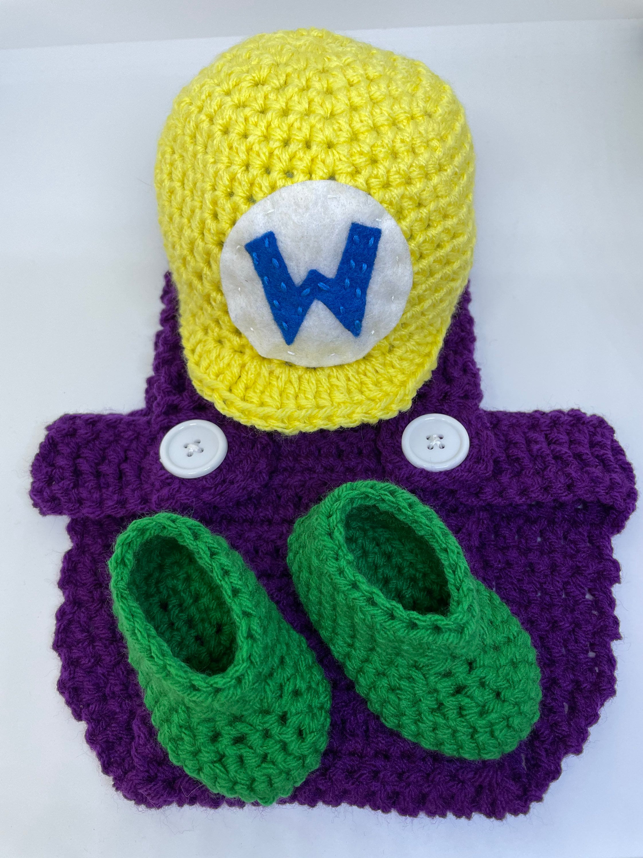 Wario Newborn Photoshoot Cake Smash Diaper Cover Set