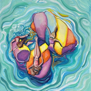 That One Friend - Dipinto a guazzo originale, divertente, arte funky per la giornata in piscina, fatto a mano, amicizia, giornata tra ragazze, migliori amiche,