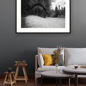 Swiss Alps Cabin Print, Mount Pilatus Black and White Photography, Alpine Mountain Wall Art, Hand-Signed Limited Edition of 15 afbeelding 5