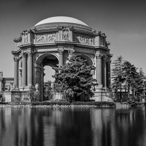 Palace of Fine Arts Print, Black and White San Francisco Panorama, Rotunda Wall Art, Hand-Signed Fine Art Print